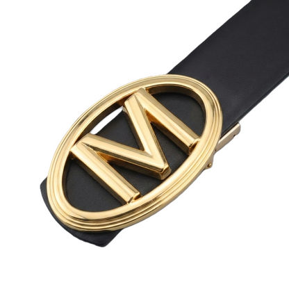 Matrix Black Genuine Leather Belt