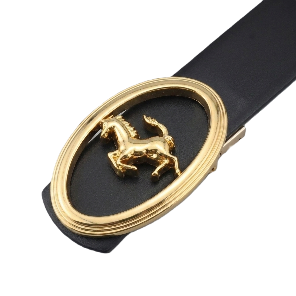 Gallop Black Genuine Leather Belt