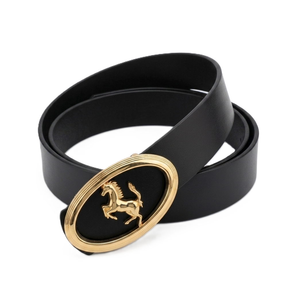 Gallop Black Genuine Leather Belt