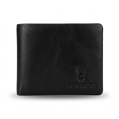 The Heriage Bi-Fold Pattern Men's Leather black  Wallet