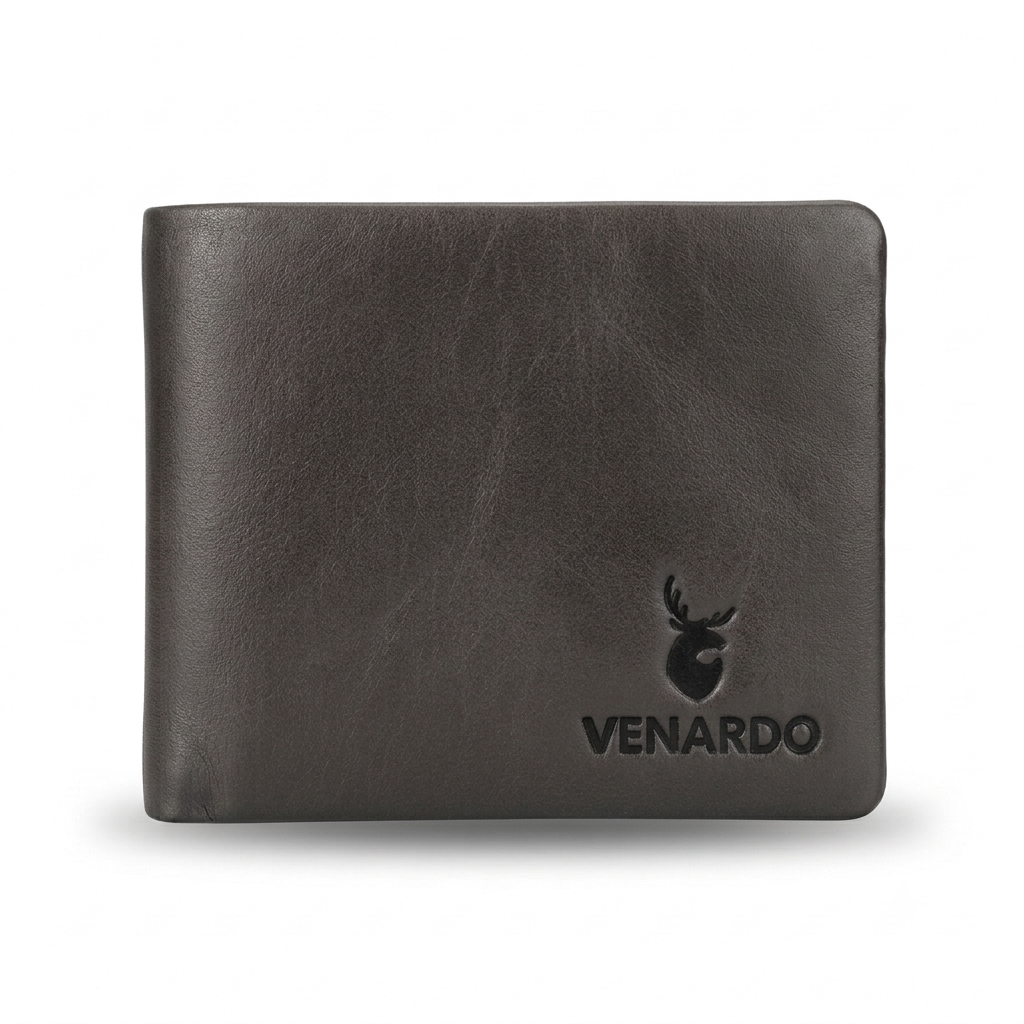 The Heritage Bi-Fold Pattern Men's Leather grey Wallet