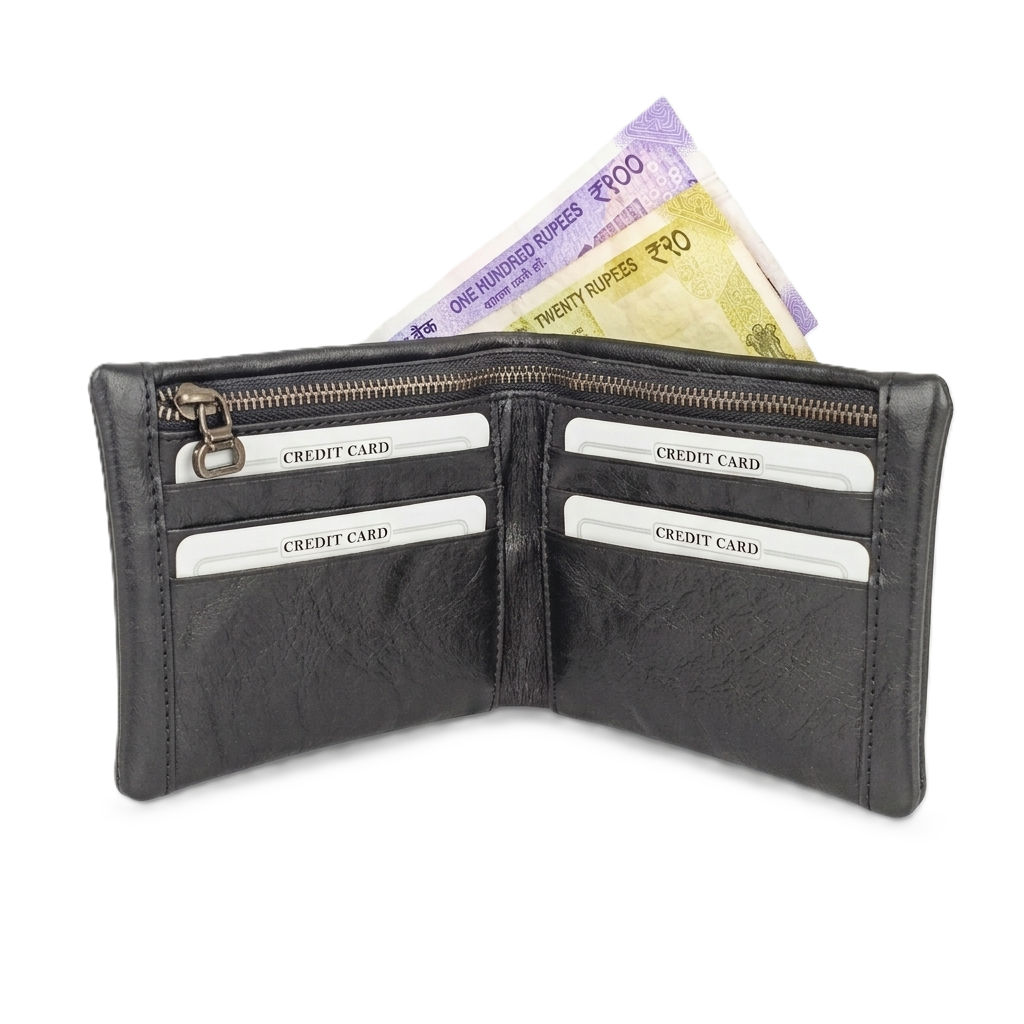 The Heritage Bi-Fold Pattern Men's Leather grey Wallet
