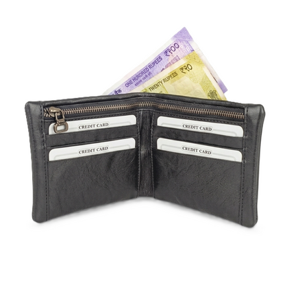 The Heritage Bi-Fold Pattern Men's Leather grey Wallet