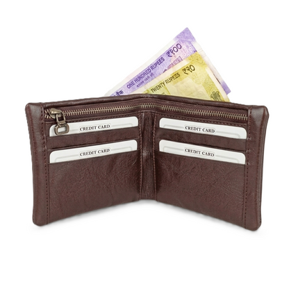The Heritage Bi-Fold Pattern Men's Leather brown  Wallet