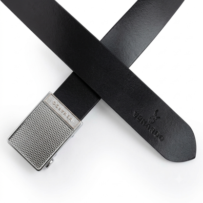 Meshtech Black Genuine Leather Belt