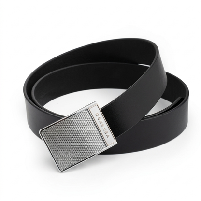 Meshtech Black Genuine Leather Belt
