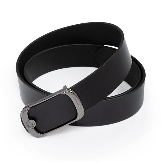 Lawish  Black Genuine Leather Belt