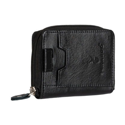 Men & Women Casual Black Genuine Leather Card Holder  (10 Card Slots)