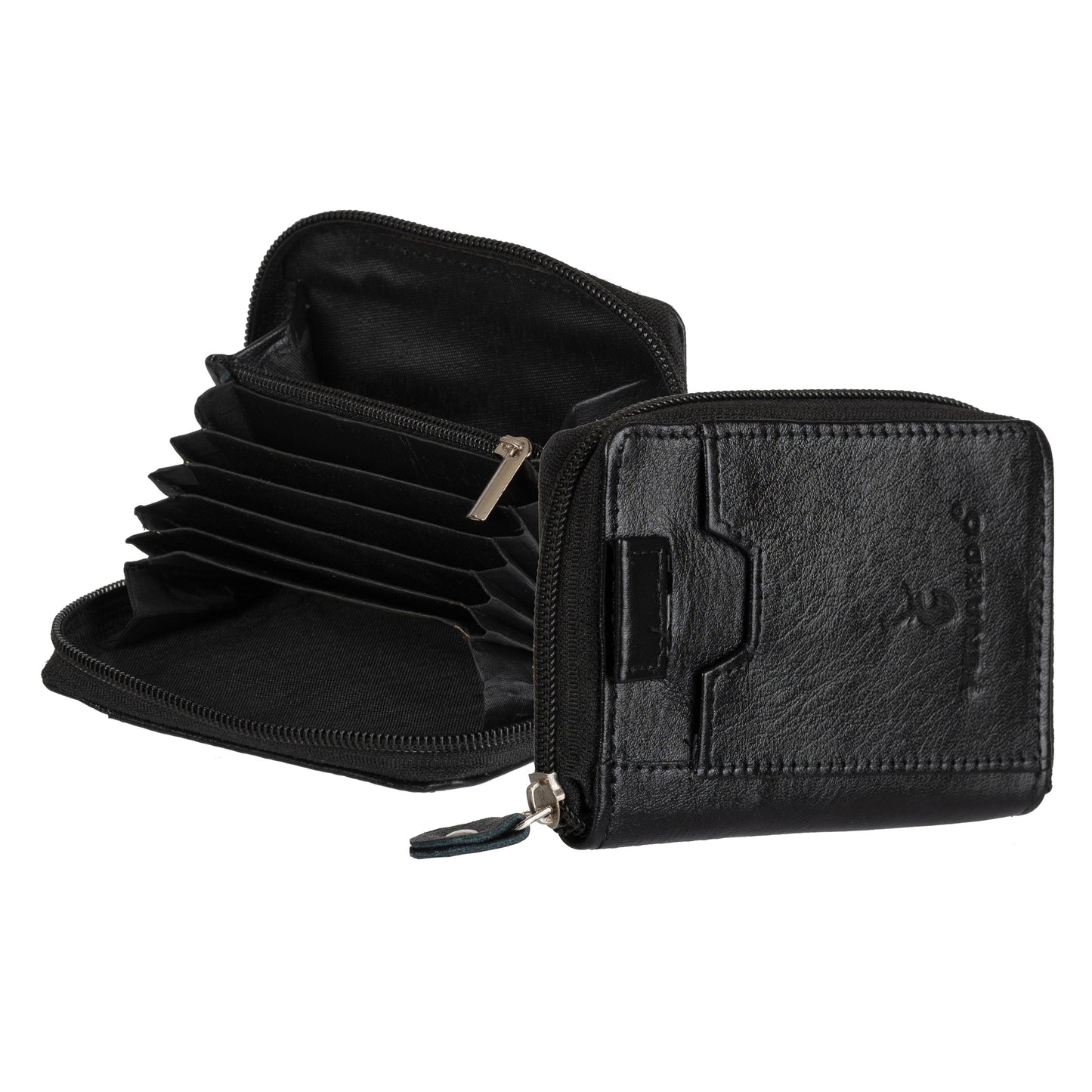 Men & Women Casual Black Genuine Leather Card Holder  (10 Card Slots)