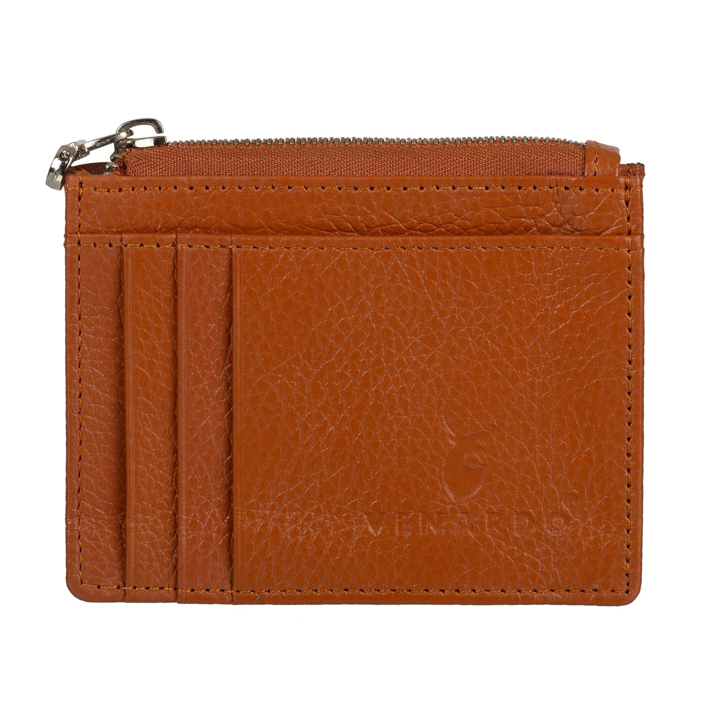 Men Tan Genuine Leather Card Holder  (10 Card Slots)