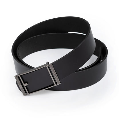 Hanks Black Genuine Leather Belt