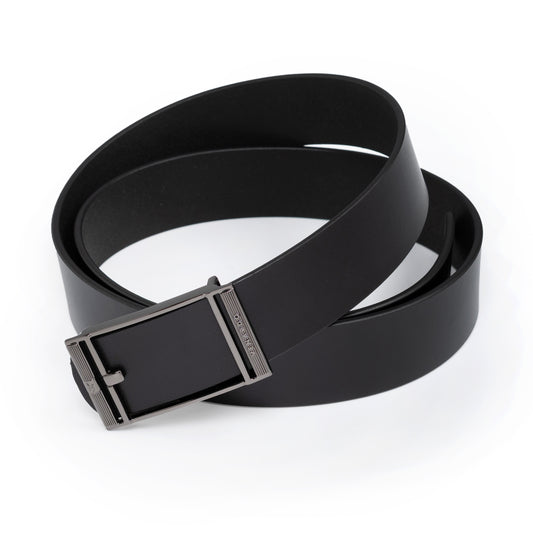 Hanks Black Genuine Leather Belt