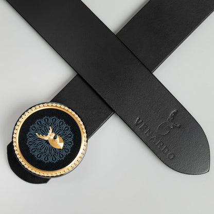 Jacob MEN'S BLACK LEATHER BELT FOR MEN