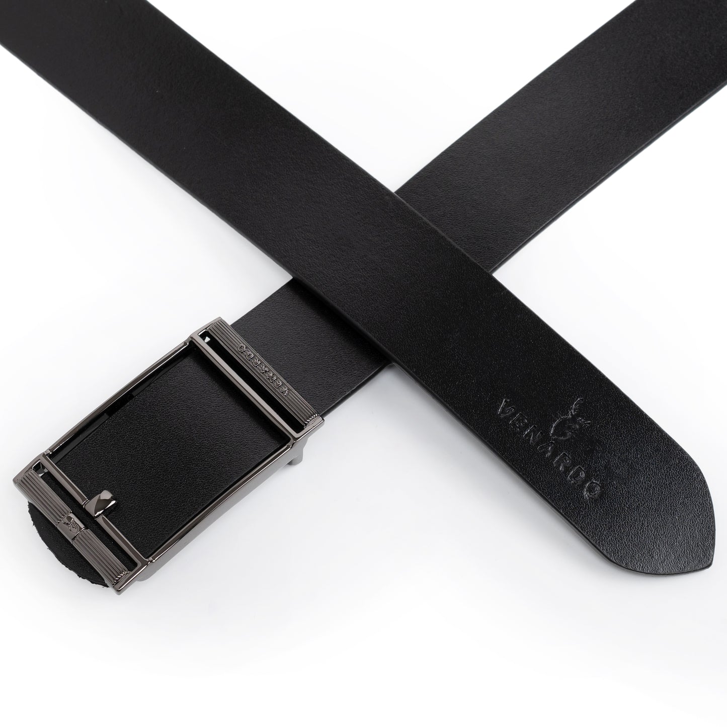 Hanks Black Genuine Leather Belt