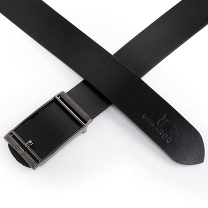 Hanks Black Genuine Leather Belt