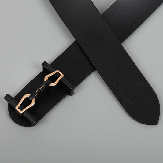VENARDO PACINO MEN'S BLACK LEATHER BELT FOR MEN