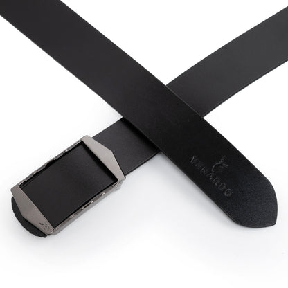 Brad Black Genuine Leather Belt