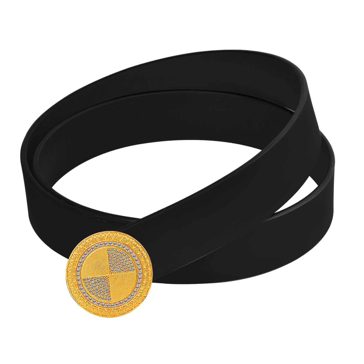 Urban Gold Diamond Buckle Leather Belt For Men