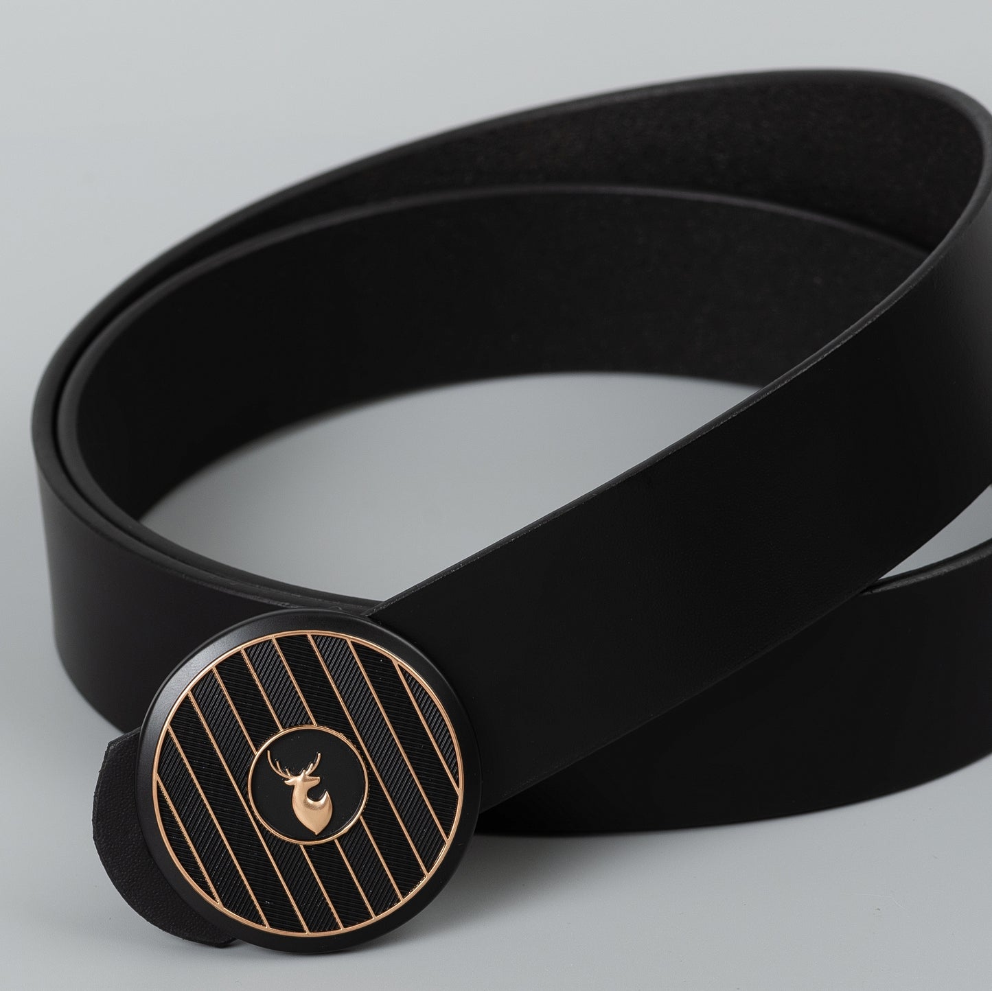 VENARDO XIOMI MEN'S BLACK LEATHER BELT FOR MEN WITH  FREE CARD HOLDER WALLET