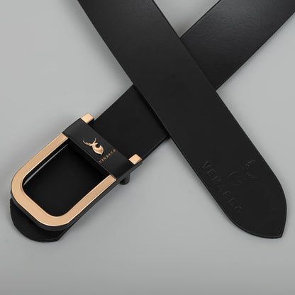 Pack of 2 - Zurki and Vokly Black Leather-Belt