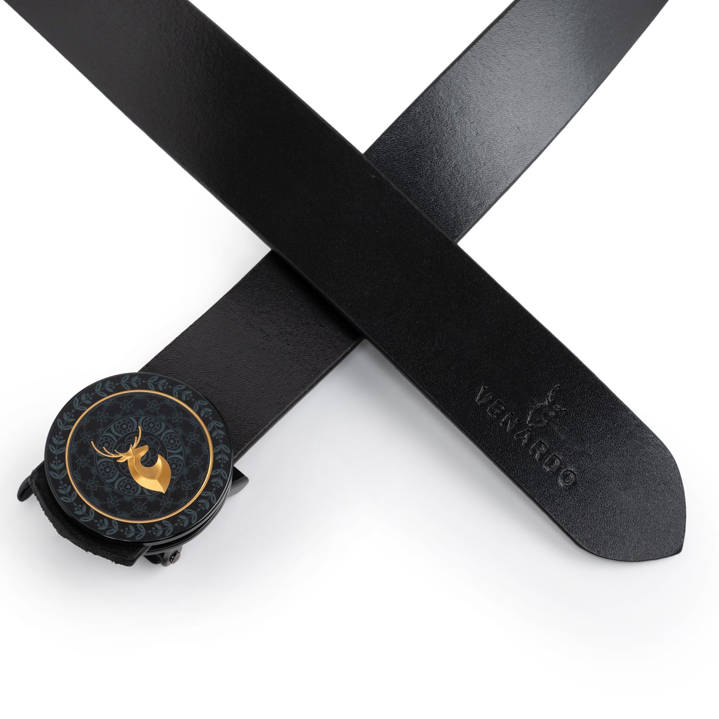 Harrison Black Leather Autolock No Hole Belt