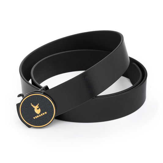 Idris Black Leather Autolock No Hole Belt