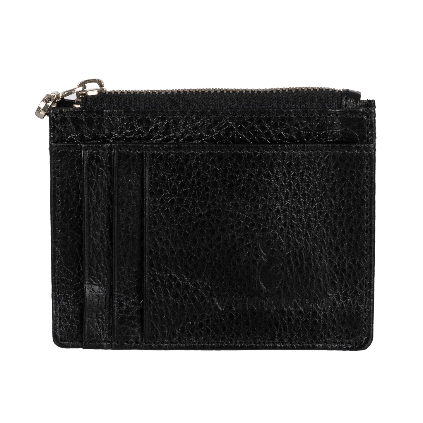 Men Black Genuine Leather Card Holder  (10 Card Slots)