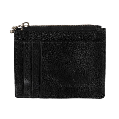 Men Black Genuine Leather Card Holder  (10 Card Slots)