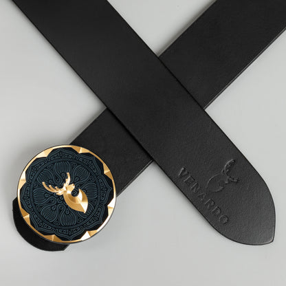 Sean MEN'S BLACK LEATHER BELT FOR MEN
