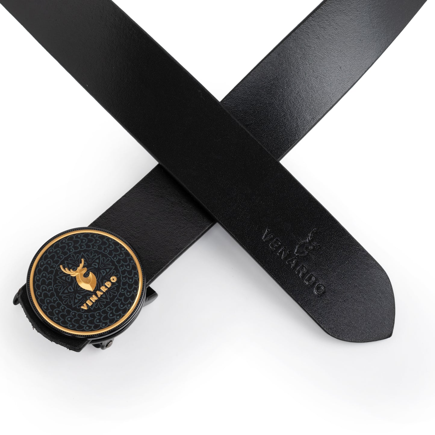 Idris Black Leather Autolock No Hole Belt