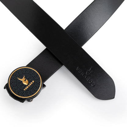 Idris Black Leather Autolock No Hole Belt