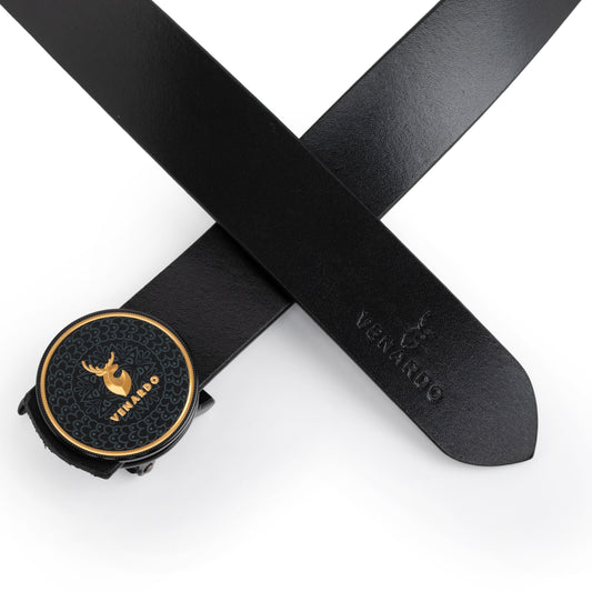 Idris Black Leather Autolock No Hole Belt