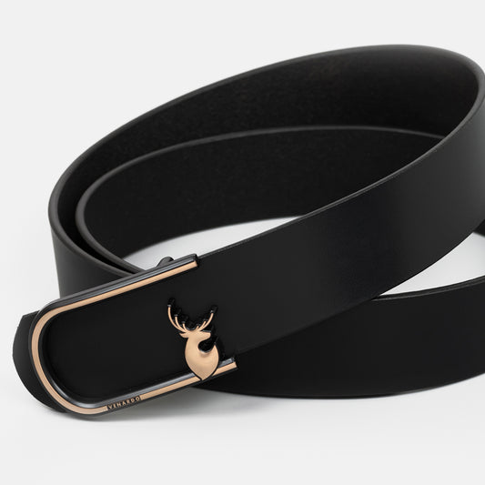 VENARDO NEXI MEN'S BLACK LEATHER BELT FOR MEN