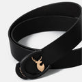 VENARDO GIVANS MEN'S BLACK LEATHER BELT FOR MEN WITH  FREE CARD HOLDER WALLET