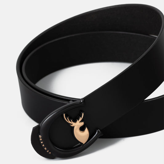 VENARDO GIVANS MEN'S BLACK LEATHER BELT FOR MEN