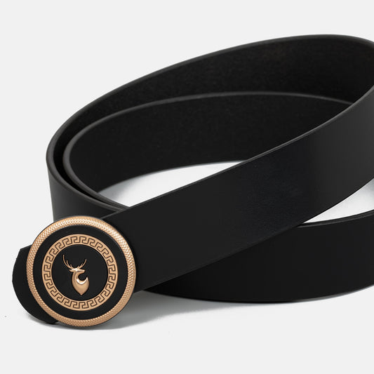 VENARDO SILVY MEN'S BLACK LEATHER BELT FOR MEN