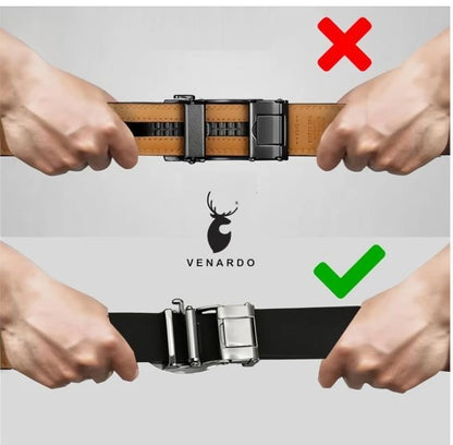 Roxx black leather autolock belt No hole belt