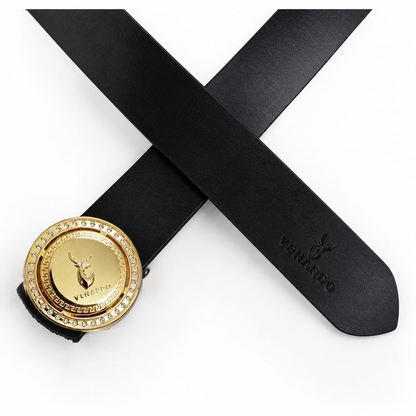 Vellora Black Genuine Leather Belt