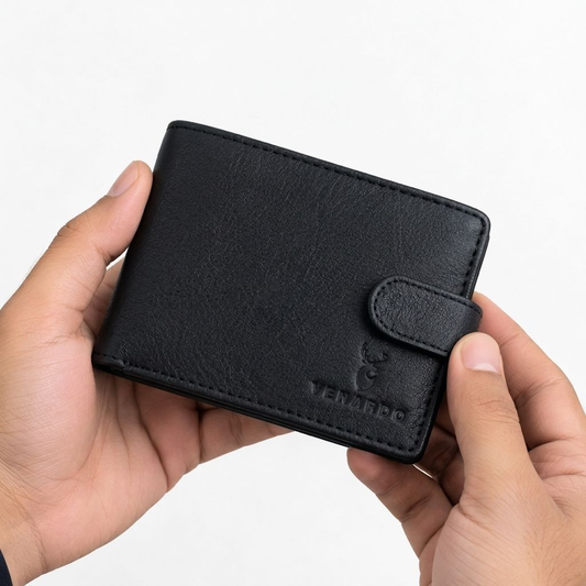 Depp MEN'S BLACK LEATHER WALLET