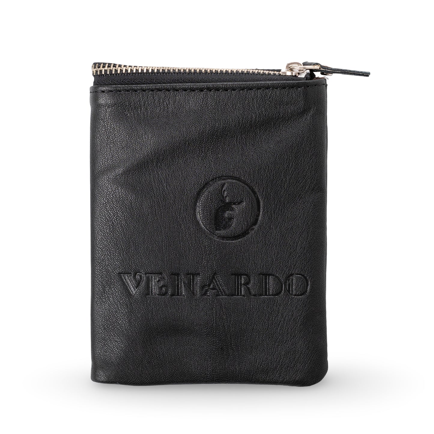 Even Bi-Fold Pattern Men's Leather Black Wallet