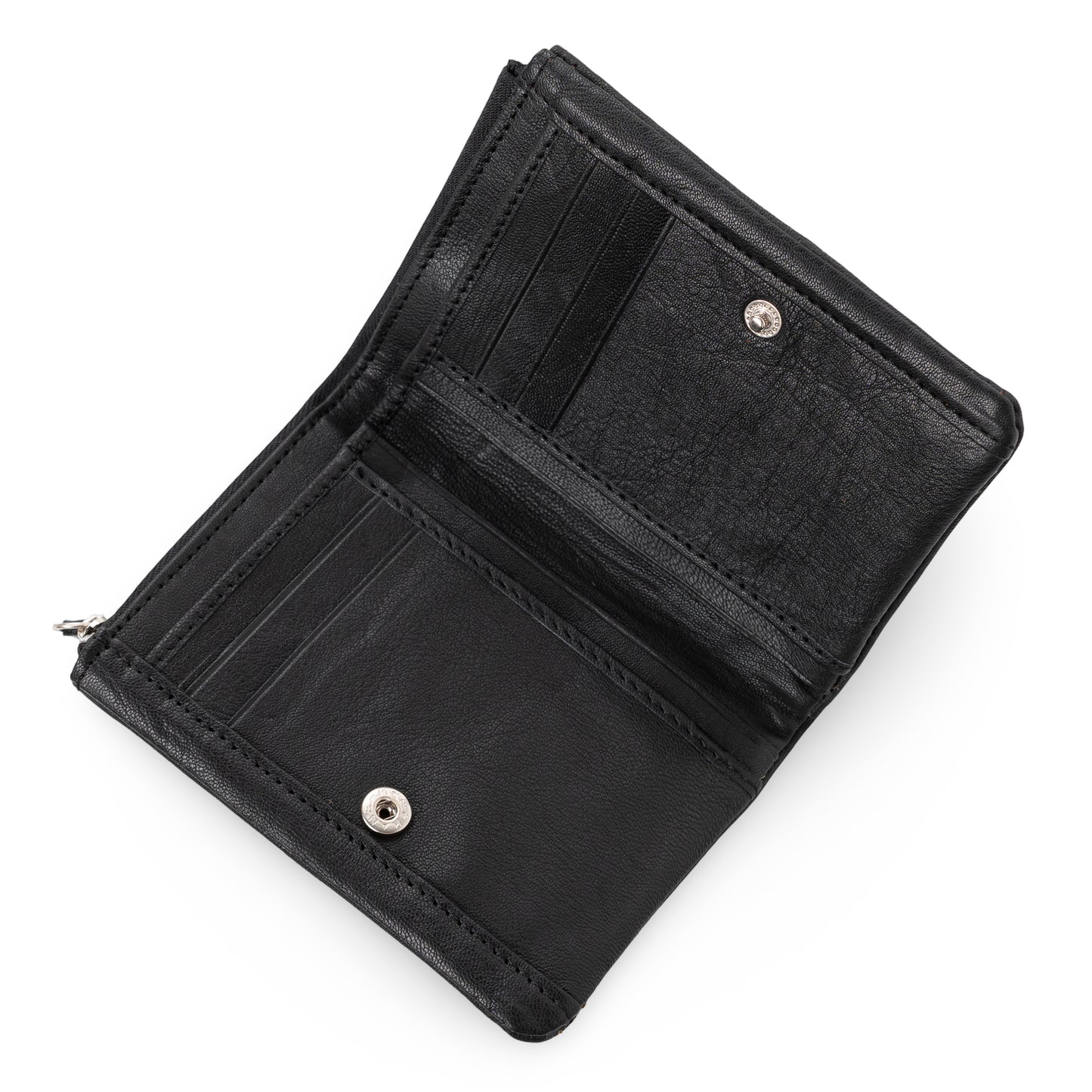 Even Bi-Fold Pattern Men's Leather Black Wallet