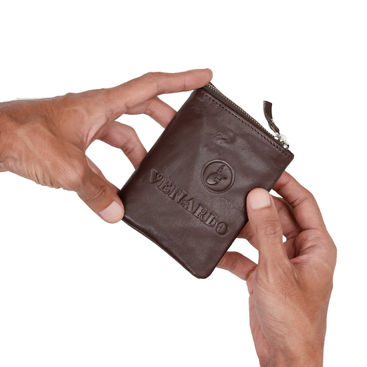 Even Bi-Fold Pattern Men's Leather Brown Wallet
