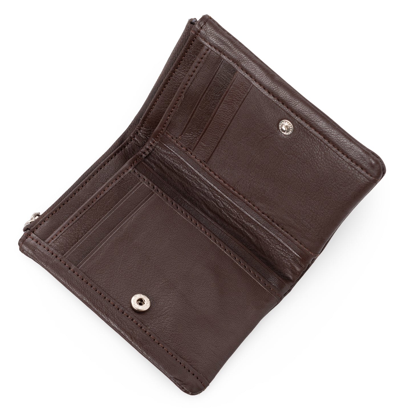 Even Bi-Fold Pattern Men's Leather Brown Wallet