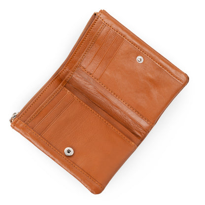 Even Bi-Fold Pattern Men's Leather Tan Wallet