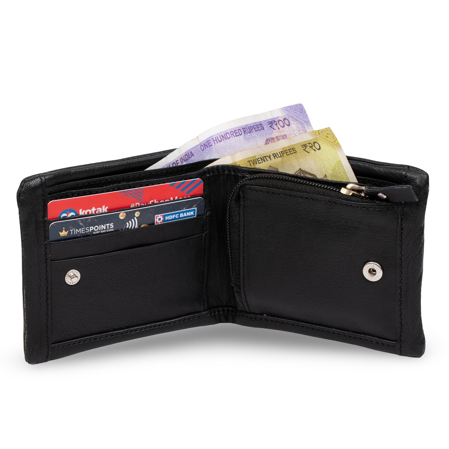 Luxis Pattern Men's Leather Black Wallet
