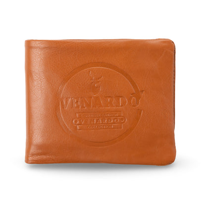 Luxis Pattern Men's Leather Tan Wallet