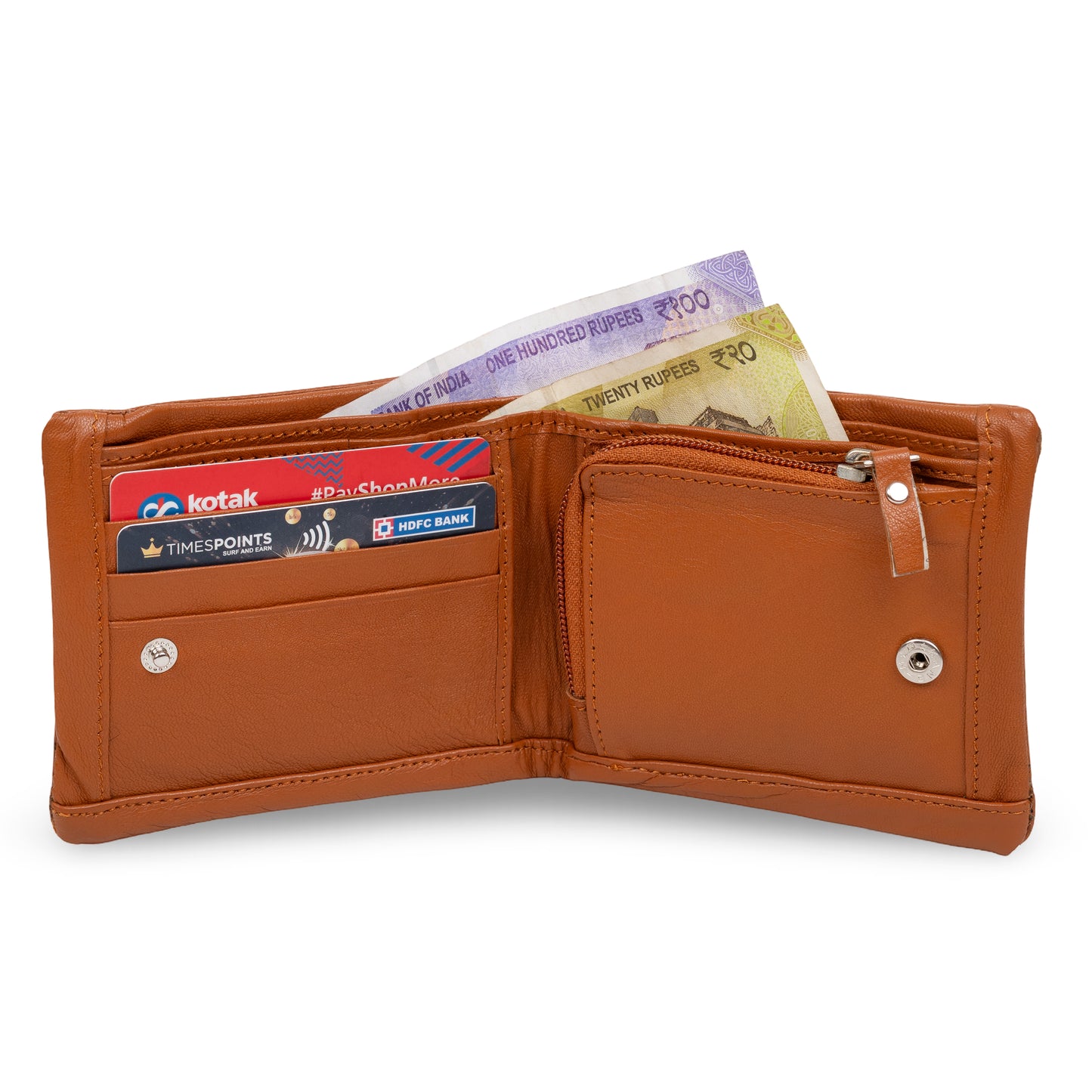 Luxis Pattern Men's Leather Tan Wallet