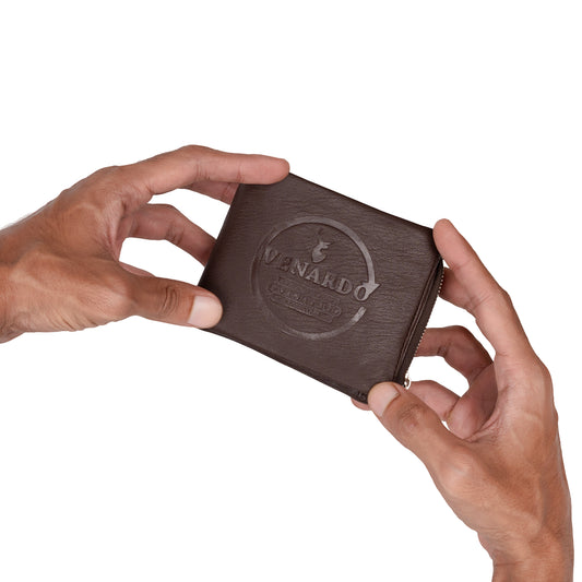 Xipo Pattern Men's Leather Brown Wallet