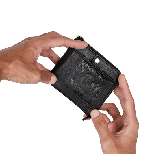 Fixoo Pattern Men's Leather Black Wallet