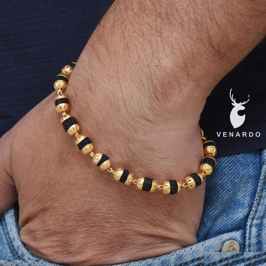 Hety Design High-quality Gold Plated Rudraksha Bracelet For Men